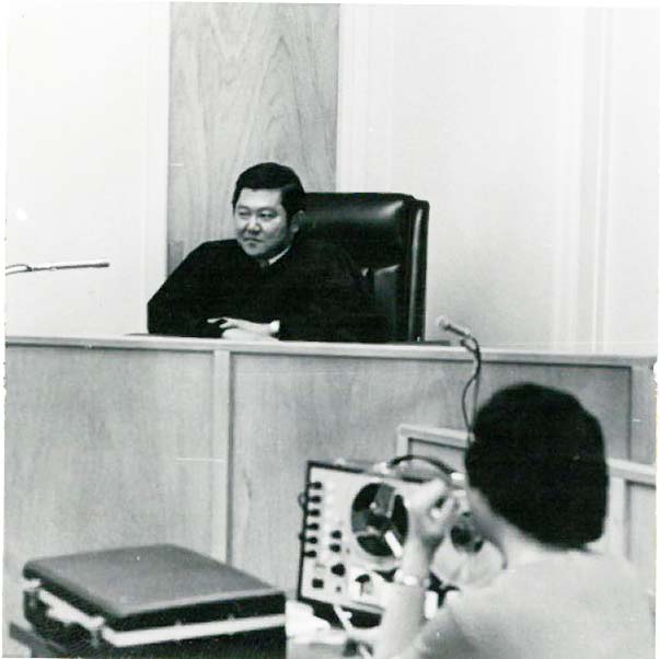 Judge Kei Hirano on the Bench