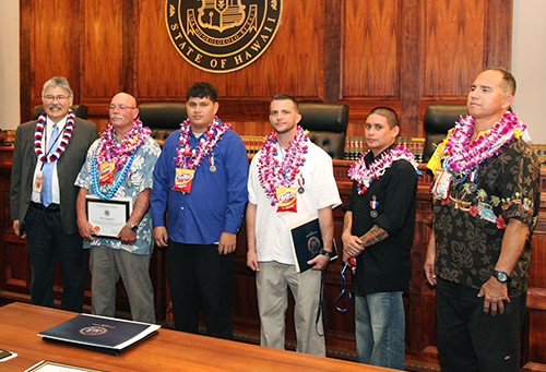 Judge Kubo with the 5 men graduating May 2016.