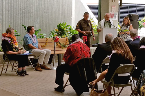 Photograph of Bench Dedication Ceremony participants.