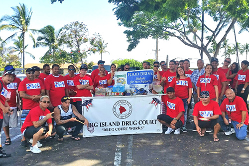 Kona Drug Court participants and staff food drive for Hawaii Island Foodbank, Kailua-Kona KTA Super Store, 05/26/2017.