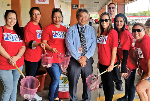 Hilo Drug Court participants and staff food drive for The Food Basket, Inc., 05/31/2017.