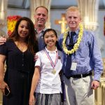 2019 First Circuit Law Day Poster Contest Morgyn Bunton, her family and First Circuit Chief Judge R. Mark Browning.