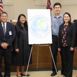 Community Outreach Court opens at Kaneohe District Court 06/10/2019. Dep. Public Defender Merlinda Garma, Chief Justice Mark Recktenwald, State Public Defender Jack Tonaki, Judge Darolyn Lendio, State Rep. Scot Matayoshi, State Rep. Lisa Kitagawa, Deputy Chief Court Admin. Calvin Ching, Deputy Prosecuting Attorney Mark Tom (Photo courtesy of Kiona Esteban, Rep. Matayoshi’s Office).