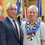 Judge Melvin Fujino with Big Island Veterans Treatment Court’s 14th graduate 06/17/2019.