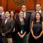 Drug Court staff and judges gathered in front of the Supreme Court courtroom at the 70th Oahu Drug Court Graduation Ceremony, 11/18/2019.