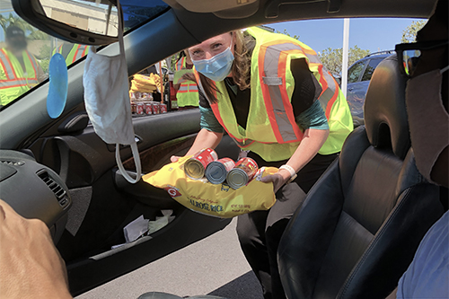 Friends of Drug Court Board Member Katherine May, PsychD, CSAC, at the 02/22/21 Old Airport Park event.